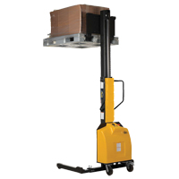 Narrow Mast Powered Lift Stacker, Electric Operated, 1500 lbs. Capacity, 98" Max Lift Absolute Business Supply