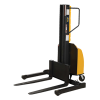 Narrow Mast Powered Lift Stacker, Electric Operated, 1500 lbs. Capacity, 98" Max Lift Absolute Business Supply