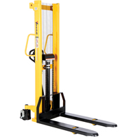 Manual Hydraulic Stacker, Hand Pump Operated, 2000 lbs. Capacity, 63" Max Lift Absolute Business Supply