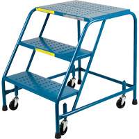 CSA-Certified Rolling Step Ladder, 3 Steps, 22" Step Width, 28" Platform Height, Steel Absolute Business Supply