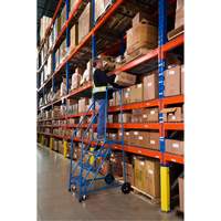 CSA-Certified Rolling Step Ladder, 4 Steps, 22" Step Width, 37" Platform Height, Steel Absolute Business Supply