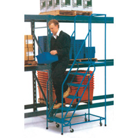 CSA-Certified Rolling Step Ladder, 6 Steps, 22" Step Width, 55" Platform Height, Steel Absolute Business Supply