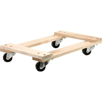 Wood Dollies - Medium-Duty, Polyolefin Wheels, 900 lbs. Capacity, 18" W x 30" D x 7" H Absolute Business Supply