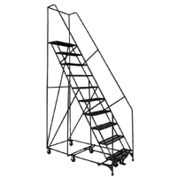 All Directional Ladders, 11 Steps, 14" Step Width, 110" Platform Height, Steel Absolute Business Supply