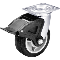 Roulette &agrave; freinage complet, Pivotant avec frein, 6" (152,4 mm), Caoutchouc moul&eacute;, 900 lb (408 kg) Absolute Business Supply