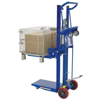 Platform Lift Stacker, Foot Pump Operated, 750 lbs. Capacity, 52" Max Lift Absolute Business Supply