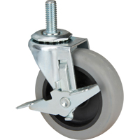Stem Caster, Swivel with Brake, 3" (76 mm) Dia., 80 lbs. (36 kg.) Capacity Absolute Business Supply