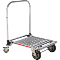 Chariot &agrave; plateforme repliable &agrave; quatre roues, Aluminium, 750 lb, 31" lo x 23-1/4" la, Hauteur 39" Absolute Business Supply