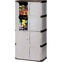 Armoire robuste, Plastique, 3 Tablettes, 72" h x 36" la x 18" P, Mica et charbon Absolute Business Supply
