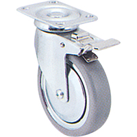 Roulette zingu&eacute;e, Pivotant avec frein, 3" (76 mm), Caoutchouc, 150 lb (68 kg) Absolute Business Supply