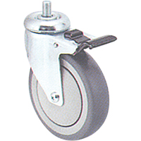 Roulette zingu&eacute;e, Pivotant avec frein, Diam&egrave;tre 5" (127 mm), Capacit&eacute; 240 lb (108 kg) Absolute Business Supply