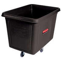 Chariot cubique, Plastique recycl&eacute; noir, 38" lo x 26" la x 28" h, Volume 8 pi³, Capacit&eacute; 300 lb Absolute Business Supply