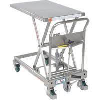 Hydraulic Scissor Lift Table, 31-1/2" L x 19-1/2" W, Stainless Steel, 550 lbs. Capacity Absolute Business Supply