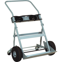 Four-Wheel Cylinder Hand Trucks, Pneumatic Wheels, 28" W x 6" L Base, 1000 lbs. Absolute Business Supply