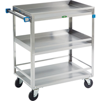 Guard Rail Carts, 3 Tiers, 19" W x 34-3/4" H x 31" D, 500 lbs. Capacity Absolute Business Supply
