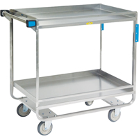Guard Rail Carts, 2 Tiers, 23" W x 37-1/4" H x 38-5/8" D, 700 lbs. Capacity Absolute Business Supply