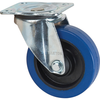 Roulette bleue, Pivotant, 5" (127 mm), Caoutchouc, 400 lb (181 kg) Absolute Business Supply