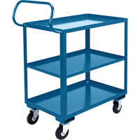Chariot ergonomique &agrave; tablettes, 800 lb Capacit&eacute;, Acier, 20" la x 37" ha x 32" p, Bordure vers le haut Absolute Business Supply