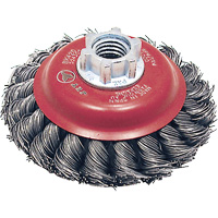 BK420T Knot Twisted Conical Brush, 4" Dia., 0.02" Fill, 5/8"-11 Arbor, Steel Absolute Business Supply