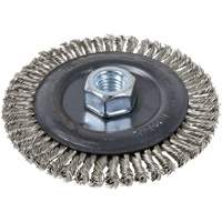 Stringer Bead Brush, 5" Dia., 0.022" Fill, 5/8"-11 Arbor, Stainless Steel Absolute Business Supply