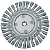 Knot Twisted Wire Wheel, 6" Dia., 0.02" Fill, 5/8"-1/2 Arbor, Steel Absolute Business Supply