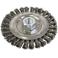 Standard Face Knot Wire Wheel Threaded, 5" Dia., 0.022" Fill, 5/8"-11 Arbor, Steel Absolute Business Supply