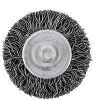 Brosse radiale &agrave; fils cr&ecirc;p&eacute;s mont&eacute; sur mandrin 126, 1-1/2", Fils 0,02", Tige 1/4" Absolute Business Supply