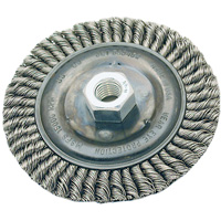 Stringer Bead Brush, 4" Dia., 0.022" Fill, 5/8"-11 Arbor, Steel Absolute Business Supply