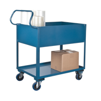 Deep Lipped Service Cart, 2 Tiers, 24" W x 47" H x 36" D, 1200 lbs. Capacity Absolute Business Supply