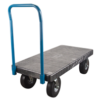 Plastic Platform Truck, 60" L x 30" W, 900 lbs. Cap., Flat Free Wheels Absolute Business Supply