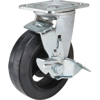 Roulette moul&eacute;, Pivotant avec frein, 6" (152,4 mm), Caoutchouc, 550 lb (249 kg) Absolute Business Supply