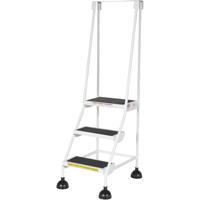 &eacute;chelles Stop-Step, 3 marches, Largeur de la marche 16", Hauteur de la plateforme 28-11/16", Acier Absolute Business Supply