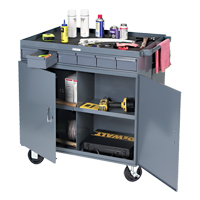 Heavy-Duty Two-Sided Mobile Work Station, 1200 lbs. Capacity, Steel, 34" x W, 34" x H, 24" D, All-Welded, 6 Drawers Absolute Business Supply