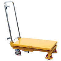 Hydraulic Scissor Lift Table, 17.75" L x 27.5" W/27-1/2" L x 17-3/4" W, Steel, 330 lbs. Capacity Absolute Business Supply