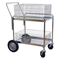 Chariot de bureau en treillis m&eacute;tallique pour le courrier, 200 lb Capacit&eacute;, Chrome, 23-3/4" p x 33-1/2" la x 38-1/4" h, Chrom&eacute; Absolute Business Supply
