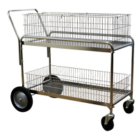 Chariot de bureau en treillis m&eacute;tallique pour le courrier, 250 lb Capacit&eacute;, Chrome, 23-3/4" p x 43" la x 38-1/2" h, Chrom&eacute; Absolute Business Supply