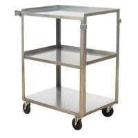 Chariots &agrave; tablette, 3 Tiers, 15-1/2" la x 32-1/8" h x 24" p, Capacit&eacute; 300 lb Absolute Business Supply