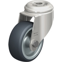 Stainless Steel Thermoplastic Elastomer Caster, Swivel, 3-1/8" (79.5 mm) Dia., 220 lbs. (100 kg.) Capacity Absolute Business Supply