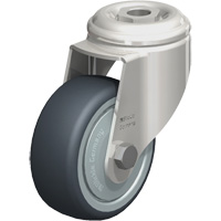 Stainless Steel Thermoplastic Elastomer Caster, Swivel, 3-1/8" (79.5 mm) Dia., 220 lbs. (100 kg.) Capacity Absolute Business Supply