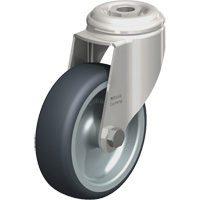 Stainless Steel Thermoplastic Elastomer Caster, Swivel, 4" (102 mm) Dia., 240 lbs. (108 kg.) Capacity Absolute Business Supply
