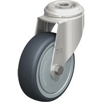Stainless Steel Thermoplastic Elastomer Caster, Swivel, 4" (102 mm) Dia., 240 lbs. (108 kg.) Capacity Absolute Business Supply