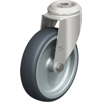 Stainless Steel Thermoplastic Elastomer Caster, Swivel, 5" (127 mm) Dia., 265 lbs. (120 kg.) Capacity Absolute Business Supply