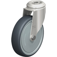 Stainless Steel Thermoplastic Elastomer Caster, Swivel, 5" (127 mm) Dia., 265 lbs. (120 kg.) Capacity Absolute Business Supply