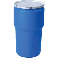 Baril emboîtable en poly&eacute;thyl&egrave;ne, 14 gal. US (11,7 gal. imp.), Dessus ouvert, Bleu Absolute Business Supply