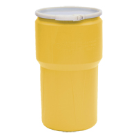 Baril emboîtable en poly&eacute;thyl&egrave;ne, 14 gal. US (11,7 gal. imp.), Dessus ouvert, Jaune Absolute Business Supply