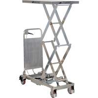 Manual Hydraulic Scissor Lift Table, 27-1/2" L x 17-3/4" W, Partial Stainless Steel, 220 lbs. Capacity Absolute Business Supply