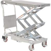 Manual Hydraulic Scissor Lift Table, 35-1/2" L x 20" W, Partial Stainless Steel, 800 lbs. Capacity Absolute Business Supply