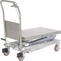 Manual Hydraulic Scissor Lift Table, 35-1/2" L x 20" W, Partial Stainless Steel, 800 lbs. Capacity Absolute Business Supply