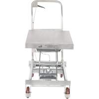 Manual Hydraulic Scissor Lift Table, 35-1/2" L x 20" W, Partial Stainless Steel, 800 lbs. Capacity Absolute Business Supply