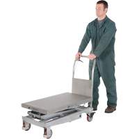 Manual Hydraulic Scissor Lift Table, 35-1/2" L x 20" W, Partial Stainless Steel, 800 lbs. Capacity Absolute Business Supply